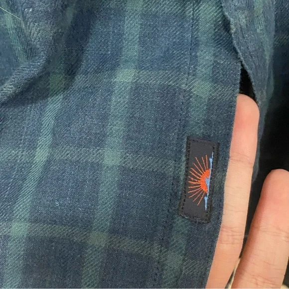 Faherty Shirt Mens XXL Blue Plaid Button Up Long Sleeve Organic Cotton - Picture 4 of 6